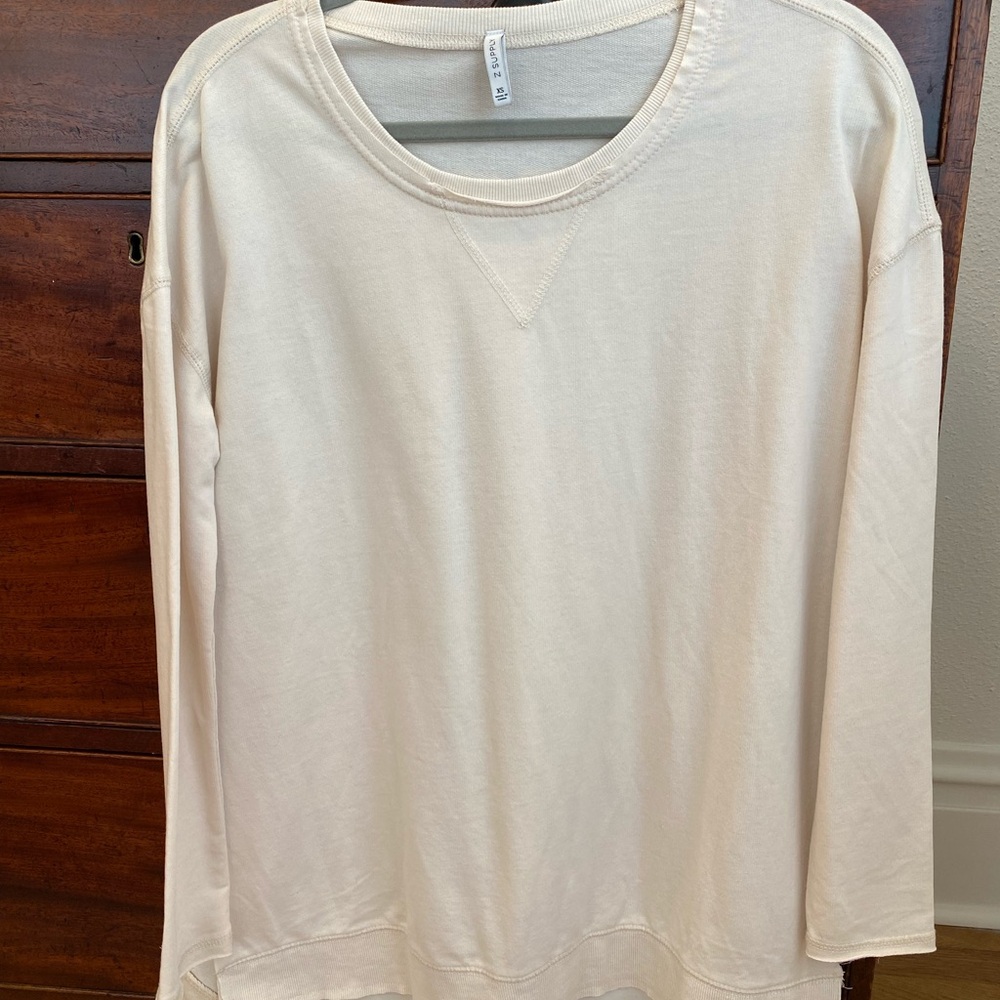Z Supply Cream Long Sleeve Top